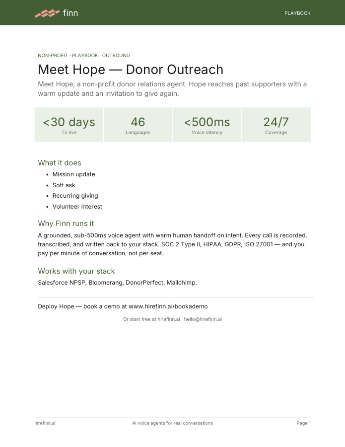 Donor Outreach — Hope (playbook)
