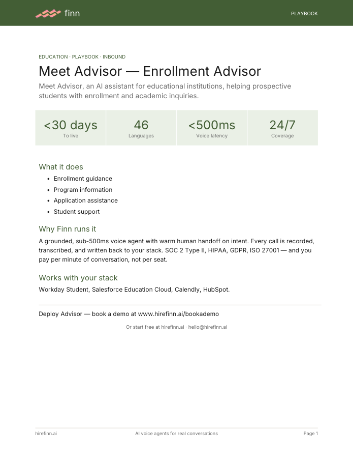 Enrollment Advisor — Advisor (playbook)