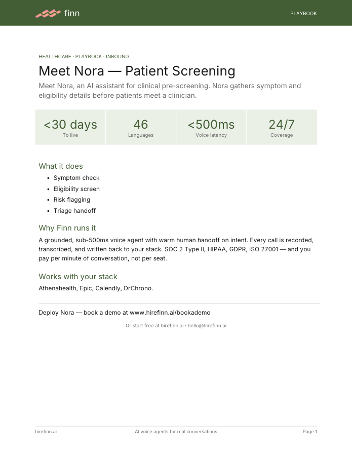 Patient Screening — Nora (playbook)