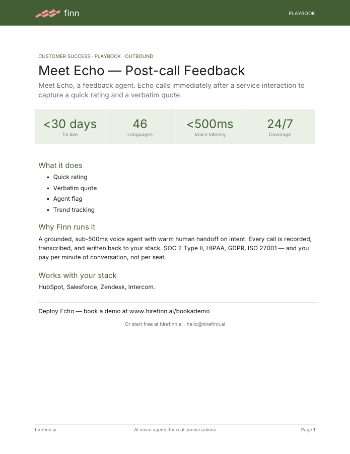 Post-call Feedback — Echo (playbook)