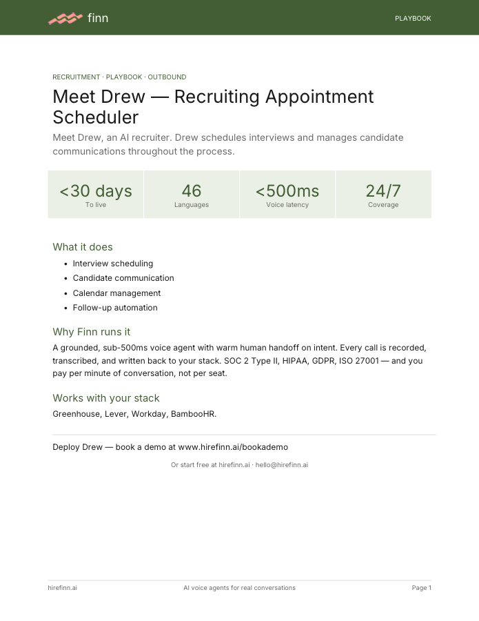 Recruiting Appointment Scheduler — Drew (playbook)